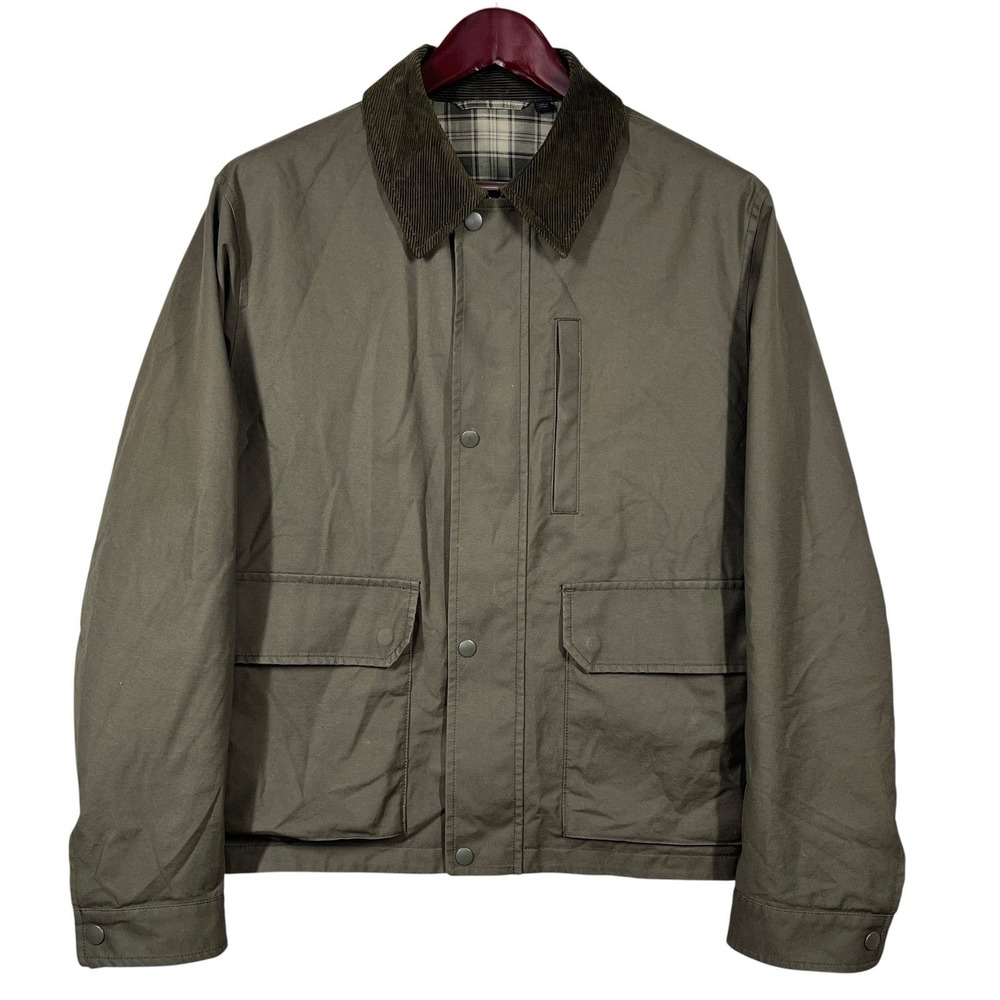 Uniqlo Chore Jacket Mens M Cotton Canvas Corduroy Collar Lined Work Utility